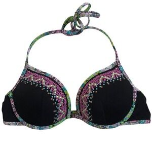 Victoria's Secret padded bra embroidered sequin‎ or bikini top women's size 34A